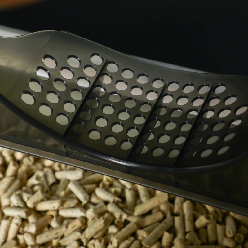 PawHut Hooded Cat Litter Box with Lid, Pull-Out Drawer, Handle, Scoop, Deodorizer Packs for Odor Control & Easy-Clean, Grey