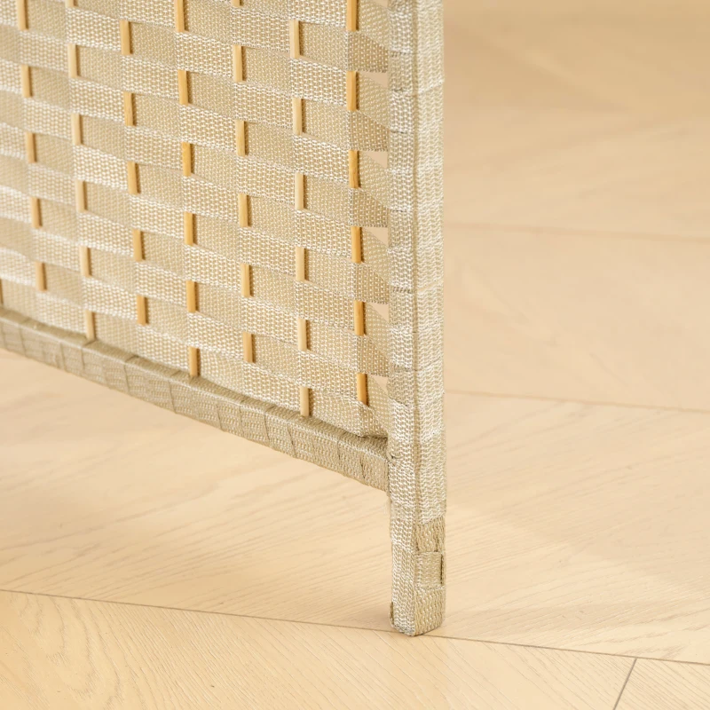 HOMCOM Folding Room Divider Screen 6 Panel 5.6' Tall Privacy Screen Freestanding Room Partition for Home Office, Beige