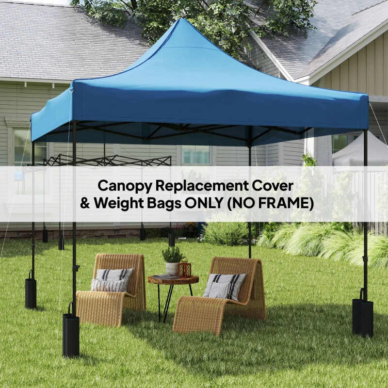 Outsunny 10' x 10' Replacement Canopy Top for Pop Up Canopy Tent with 4 Sand Bags, UPF50+ Protection, Navy Blue