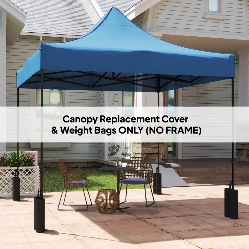 Outsunny 10' x 10' Replacement Canopy Top for Pop Up Canopy Tent with 4 Sand Bags, UPF50+ Protection, Navy Blue