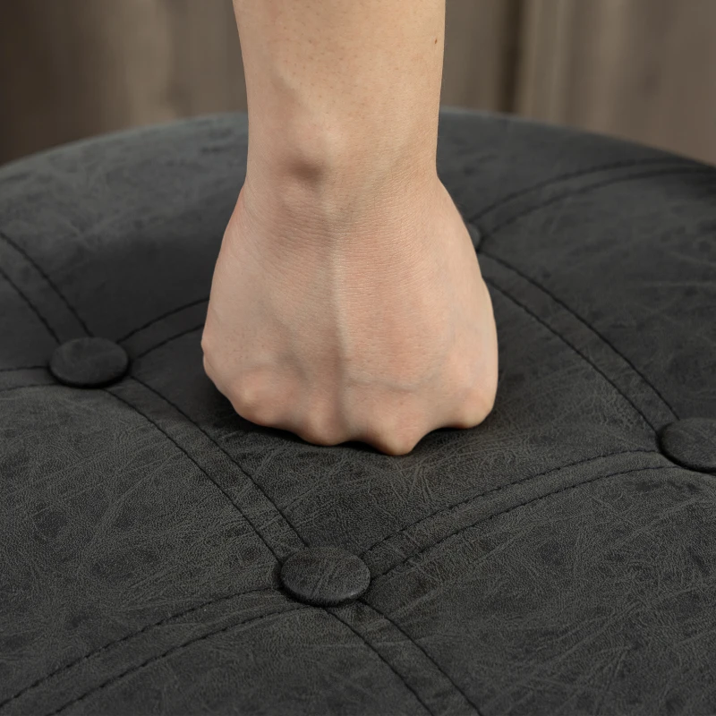 HOMCOM Set of 2 Barstools with Storage, Swivel Bar Stools with PU Leather Upholstered, Footrest, Steel Base, Black