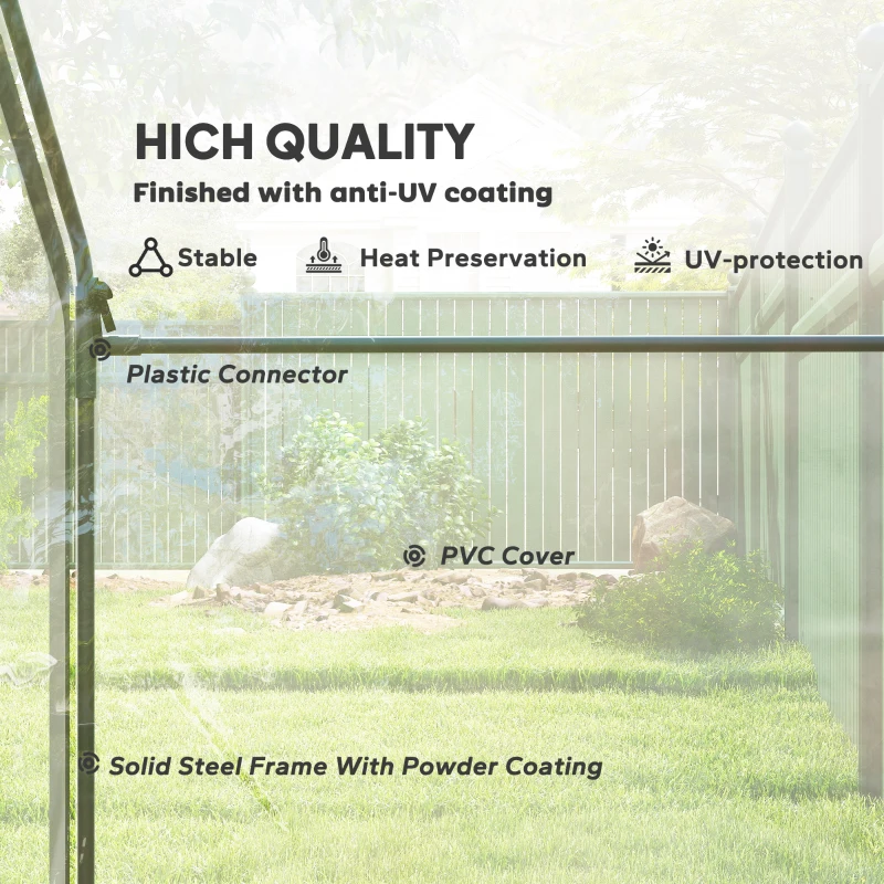 Outsunny 6'x3.3'x5.5' Walk-in Garden Greenhouse with Door and Window, Portable Mini Greenhouse for Plants Flowers Herbs, Steel Outdoor Hot House Growing Tent, Clear Plastic Cover