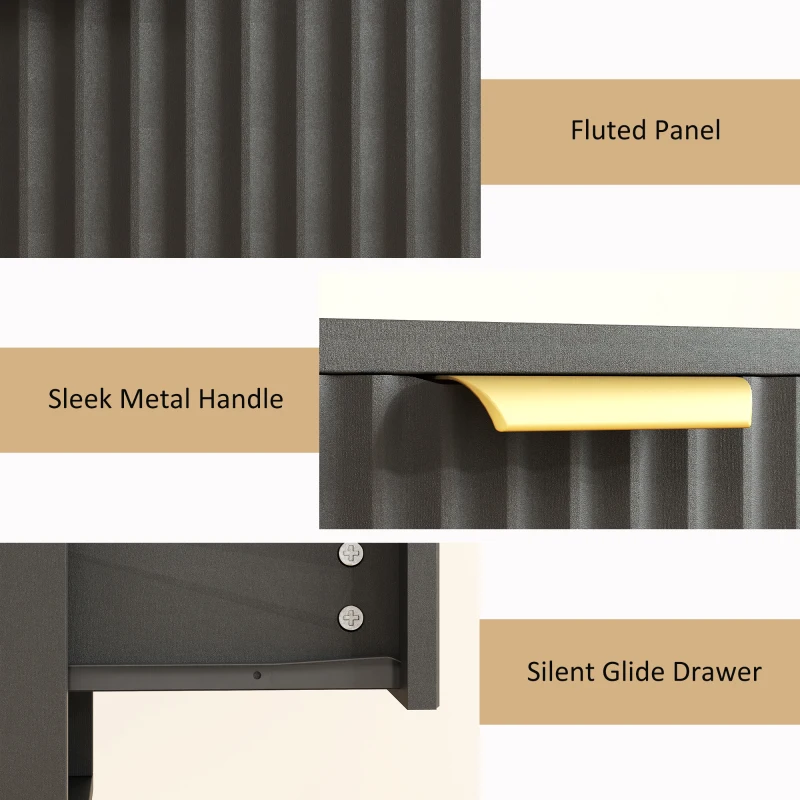 HOMCOM Floating Nightstands, Wall Mounted Bedside Tables Set of 2 with Drawer and Open Shelf, Black