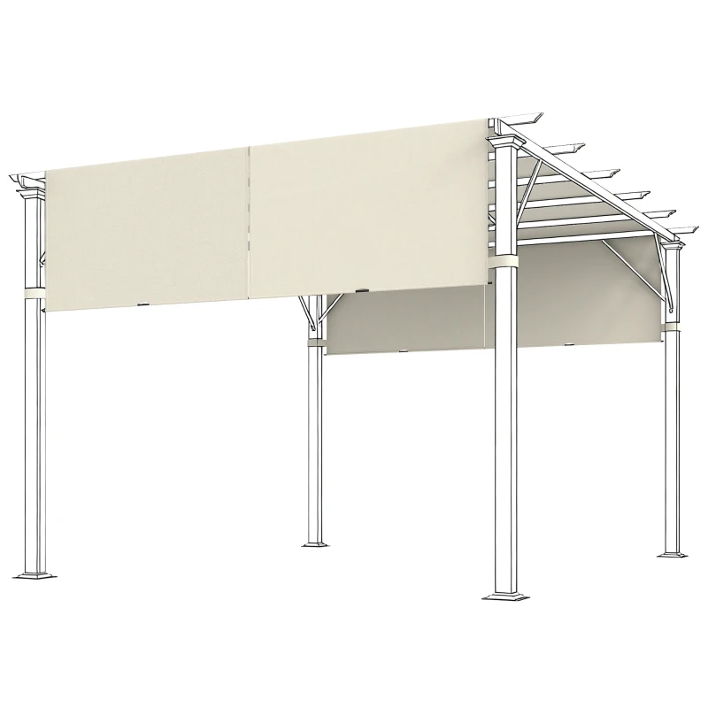 Outsunny 2 Pcs Pergola Replacement Canopy, UV Protection Pergola Shade Cover, Easy to Install, for 10 x 10ft Pergola, Cream White