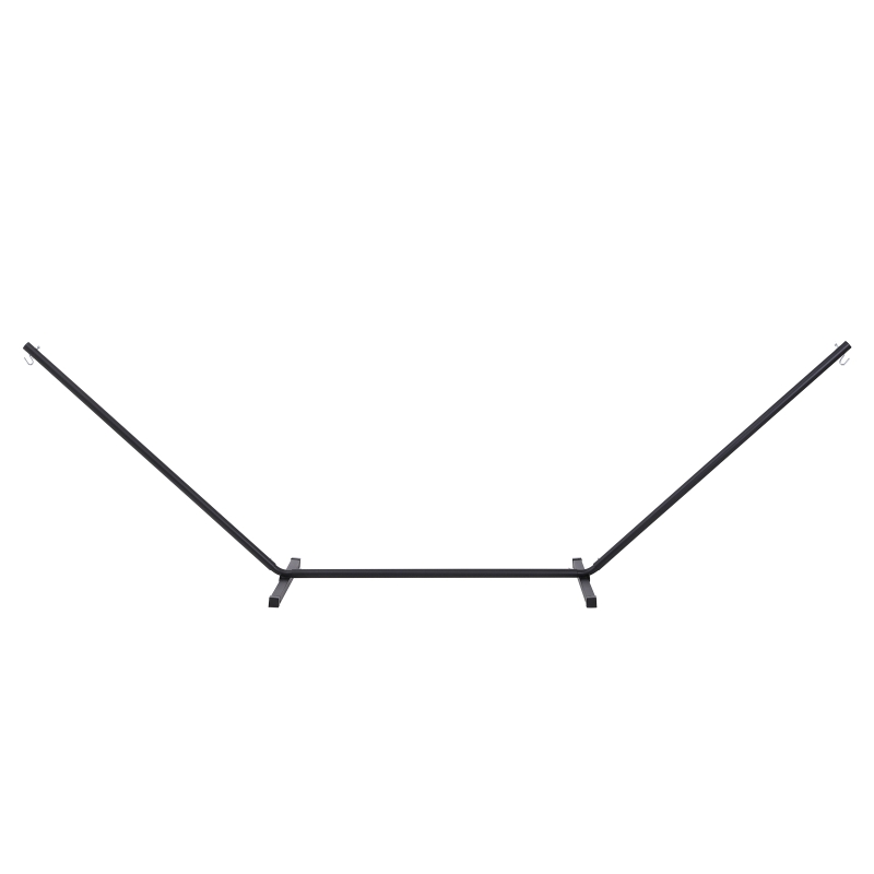 Outsunny 11.8'L Hammock Stand Extra Long Heavy Duty Straight Pole Day Bed Swing Metal Frame Simple Set Up Garden Outdoor Camping Picnic Use Black