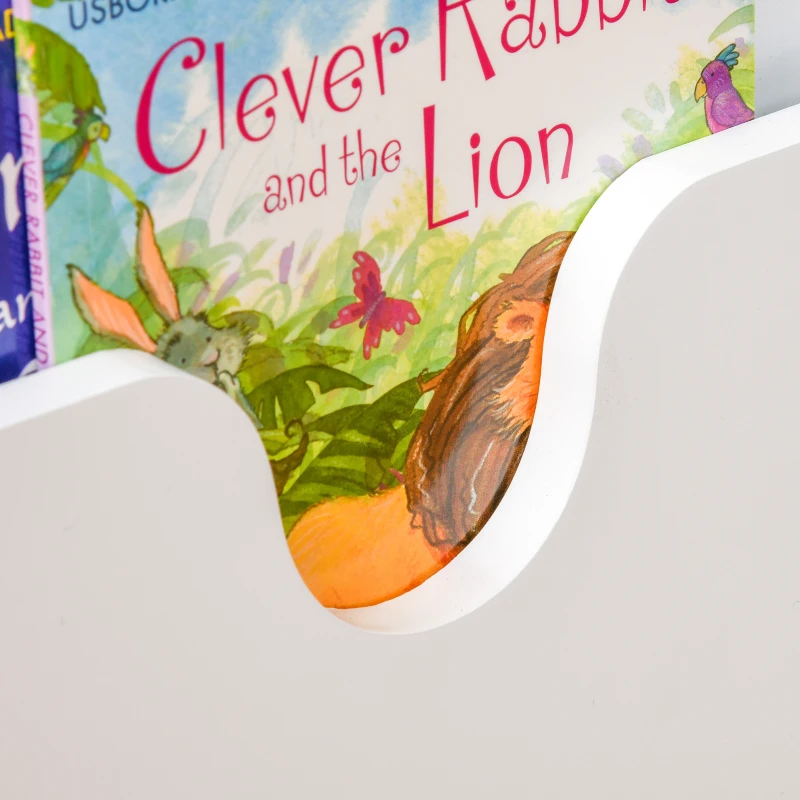 Qaba Wooden Kids Toy Box with Lid, Children Storage Organizer with Safety Hinge, Toy Trunk Chest, White