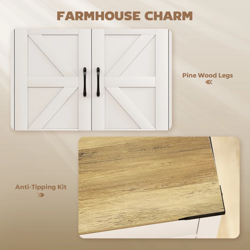 HOMCOM Sideboard Buffet Cabinet, Farmhouse Kitchen Storage Cabinet w/ Drawer and Shelf for Living Room, Entryway