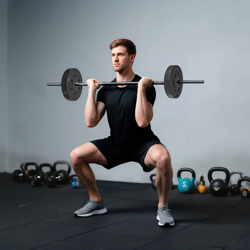 Soozier Weight Plates Set of 2, 1-Inch Barbell Weight Set for Home Gym Strength Training and Weightlifting, 2 x 22 lbs