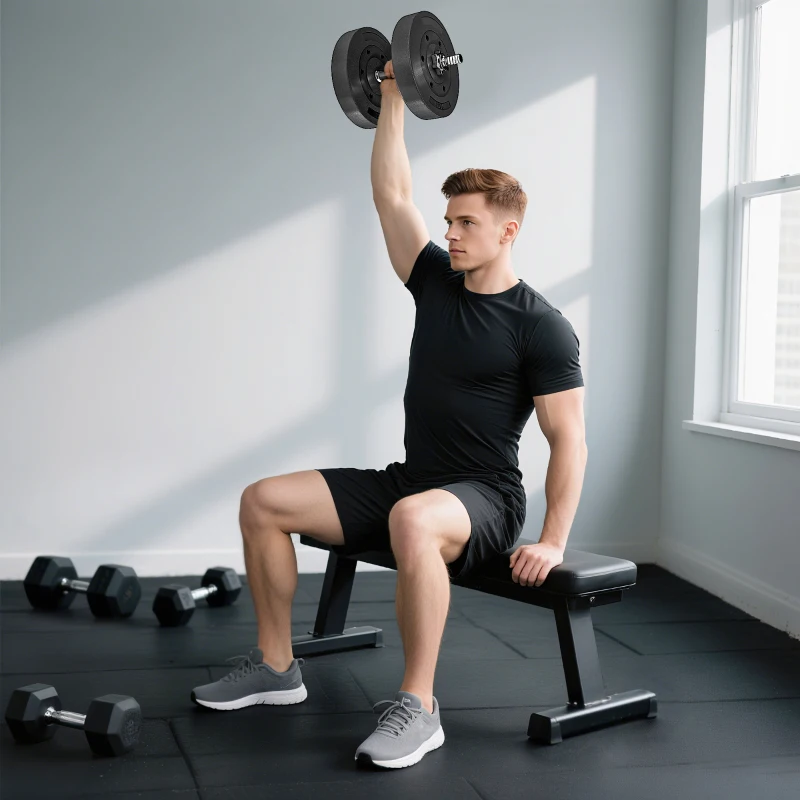 Soozier Weight Plates Set of 2, 1-Inch Barbell Weight Set for Home Gym Strength Training and Weightlifting, 2 x 22 lbs