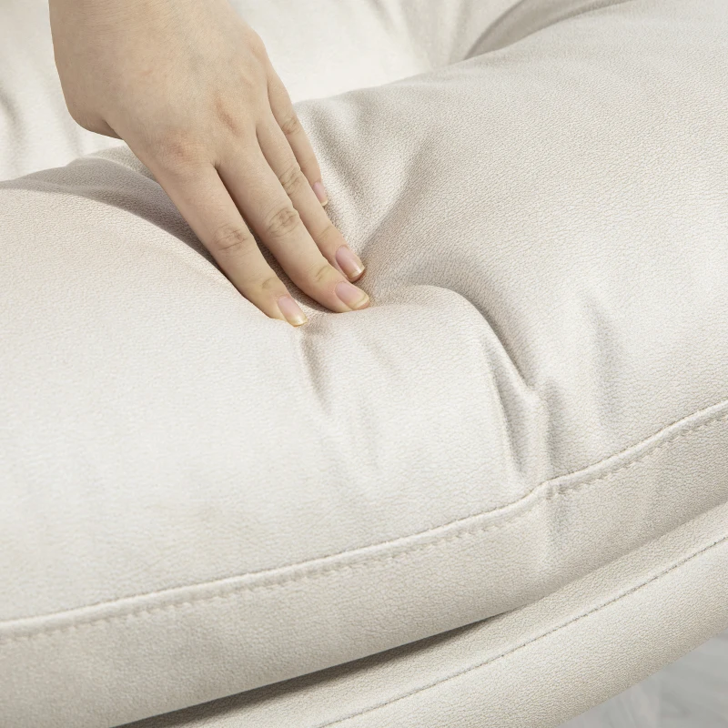 HOMCOM Armless Office Chair, Criss Cross Chair with Adjustable Height & Tilt Function for Home Office, Study, Light Grey