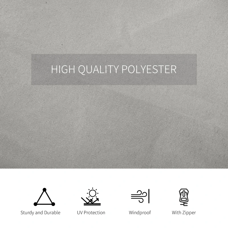 Outsunny 10' x 10' Universal Gazebo Sidewall Set with 4 Panels, Hooks/C-Rings Included for Pergolas & Cabanas, Light Grey