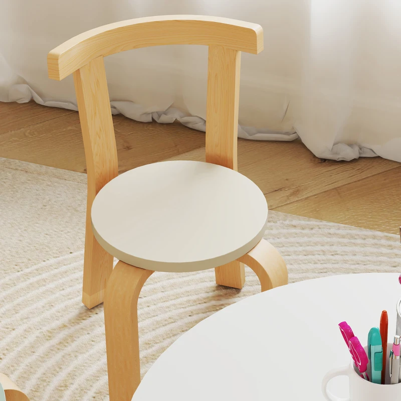 Qaba Wooden Kids Table and Chairs Set, Toddler Table and Chairs Set for 3-8 Years, Green