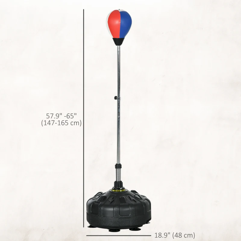 Soozier Reflex Bag, Speed Bag with Stand, 57.9" -65" Height Adjustable, for Home Gym Boxing Training