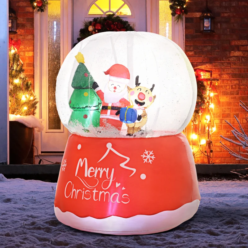 Outsunny 5.5FT Inflatable Christmas Crystal Ball, Xmas Blow Up Decoration with LED Lights for Indoor, Outdoor, Yard, Party