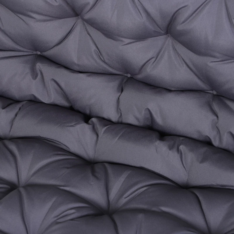 Outsunny 2 Seater Garden Bench Cushion, Soft Thick Outdoor Non-Slip 2 Seater Soft Pad With Backrest for Garden Patio, 52" x 43" x 4", Dark Grey