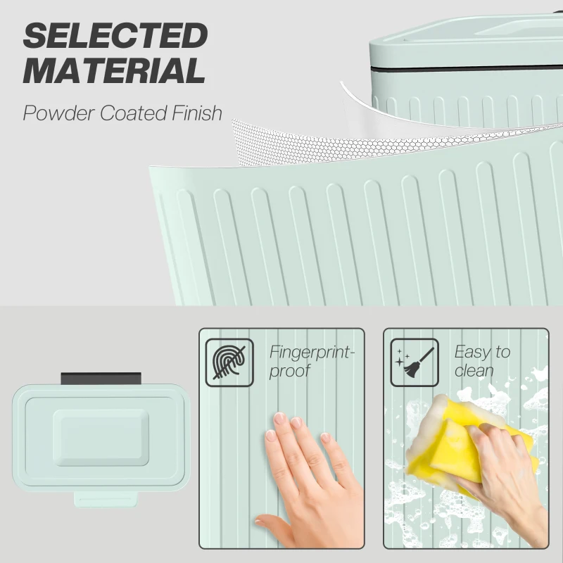 HOMCOM Trash Can, 2 x 5.3 Gallon (2 x 20 L) Garbage Can with Soft-Close Lid, Removable Inner Buckets for Kitchen Home Office