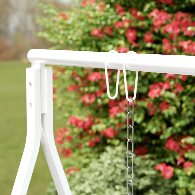 Outsunny Metal Swing Stand Swing Frame, Hanging Chair Stand Only, 528 LBS Weight Capacity, for Backyard, Patio, Lawn, White