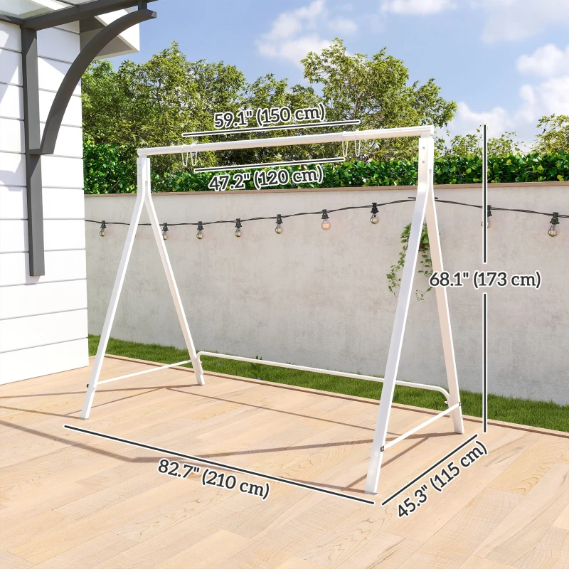 Outsunny Metal Swing Stand Swing Frame, Hanging Chair Stand Only, 528 LBS Weight Capacity, for Backyard, Patio, Lawn, White