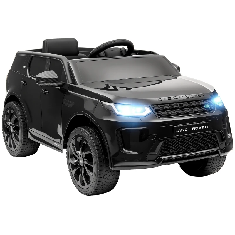 Qaba Land Rover Discovery Sport Licensed 12V Ride on Car w/ Remote, Soft Start, LED Lights, Music Horn, Black