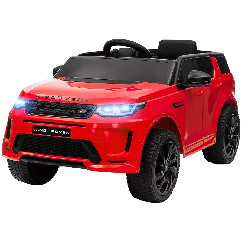 Qaba Land Rover Discovery Sport Licensed 12V Ride on Car w/ Remote, Soft Start, LED Lights, Music Horn, Red