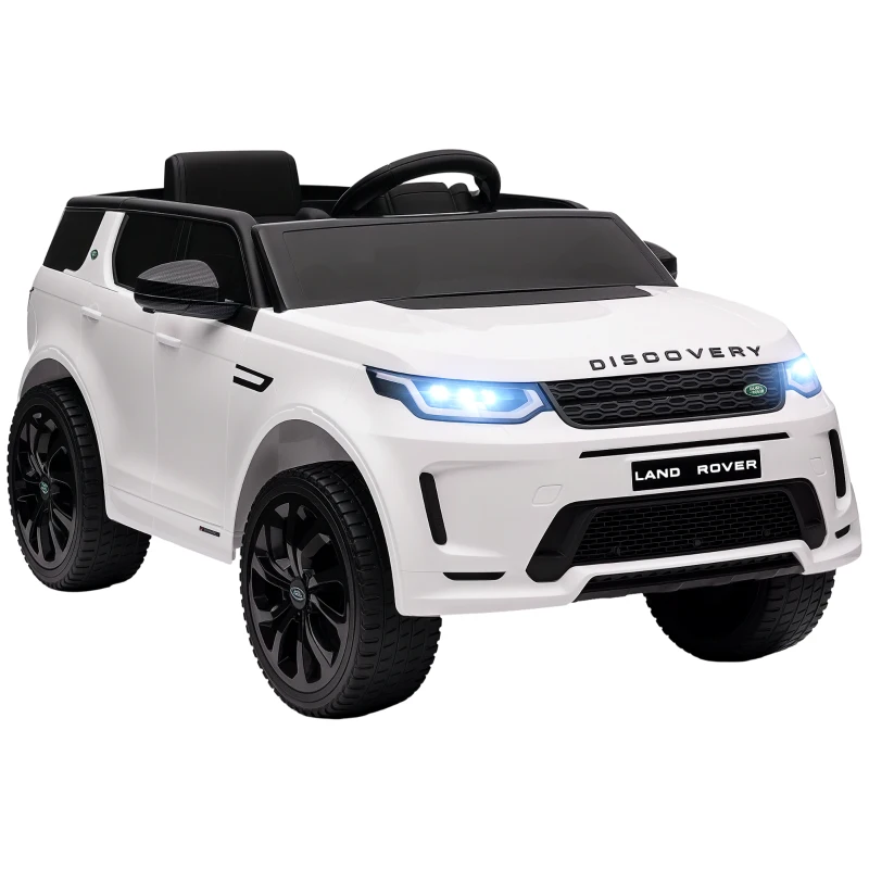 Qaba Land Rover Discovery Sport Licensed 12V Ride on Car w/ Remote, Soft Start, LED Lights, Music Horn, White