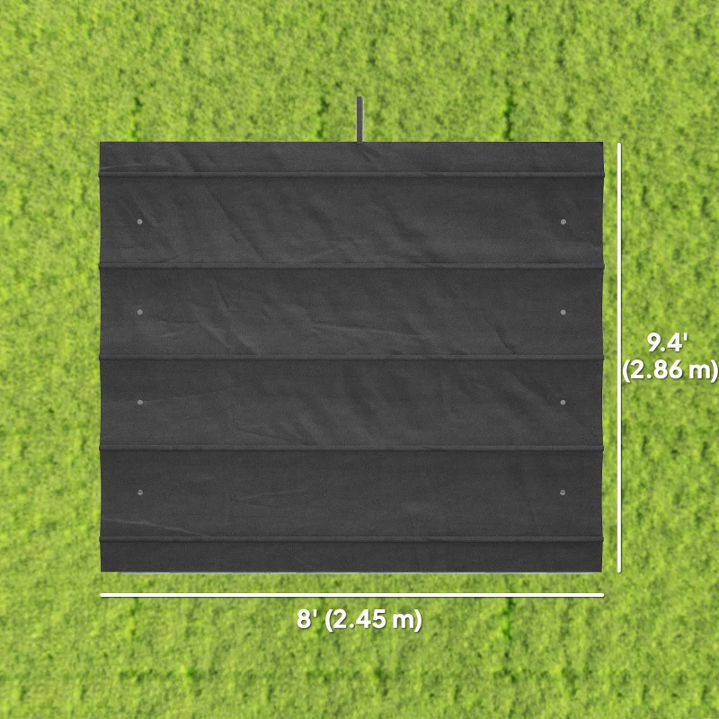 Outsunny 8' x 9.4' Retractable Pergola Canopy Replacement, Fit 7' x 10' Frame, UV30+ Pergola Cover Top Only, Dark Grey