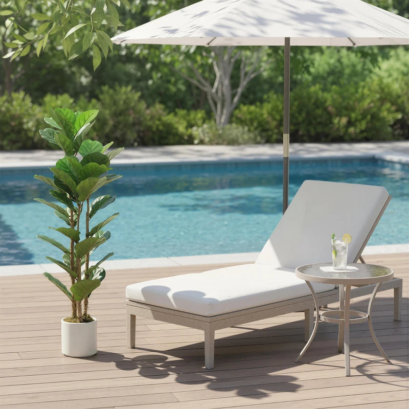 HOMCOM 4FT Artificial Fiddle Leaf Fig Tree, Fake Potted Tree with Solid Wood Trunks and Lifelike Leaves for Indoor Decor, Green