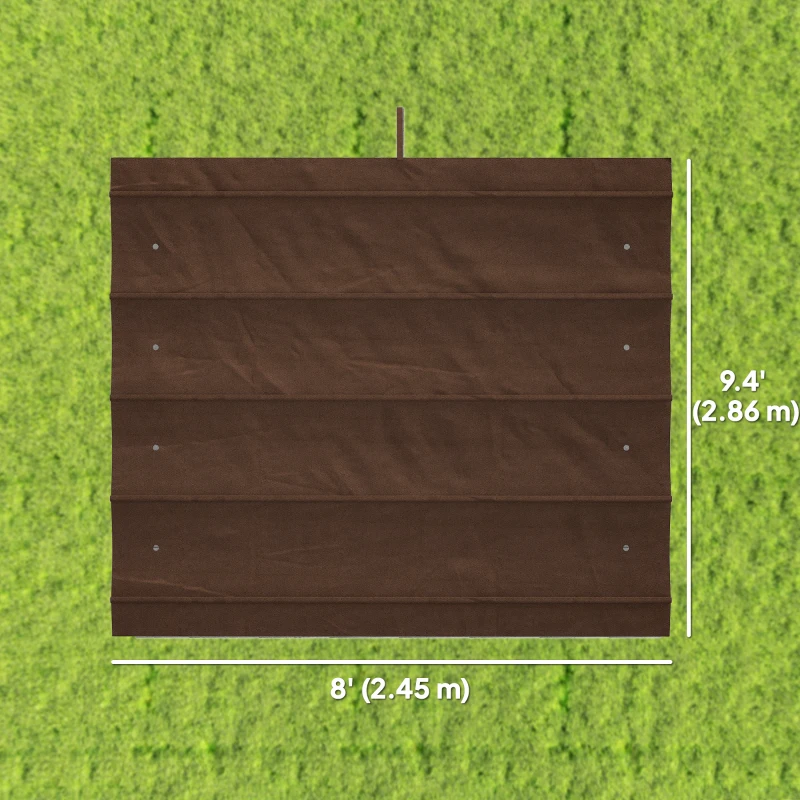 Outsunny 8' x 9.4' Retractable Pergola Canopy Replacement, Fit 7' x 10' Frame, UV30+ Pergola Cover Top Only, Coffee