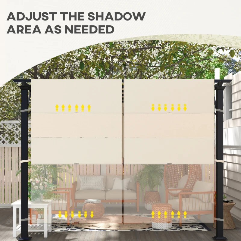 Outsunny 2 Pcs Pergola Replacement Canopy, UV Protection Pergola Shade Cover, Easy to Install, for 10 x 12ft Pergola, Khaki