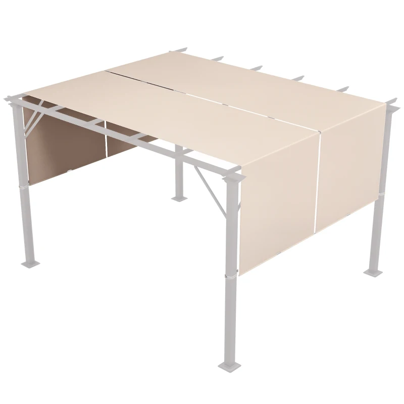 Outsunny 2 Pcs Pergola Replacement Canopy, UV Protection Pergola Shade Cover, Easy to Install, for 10 x 12ft Pergola, Khaki