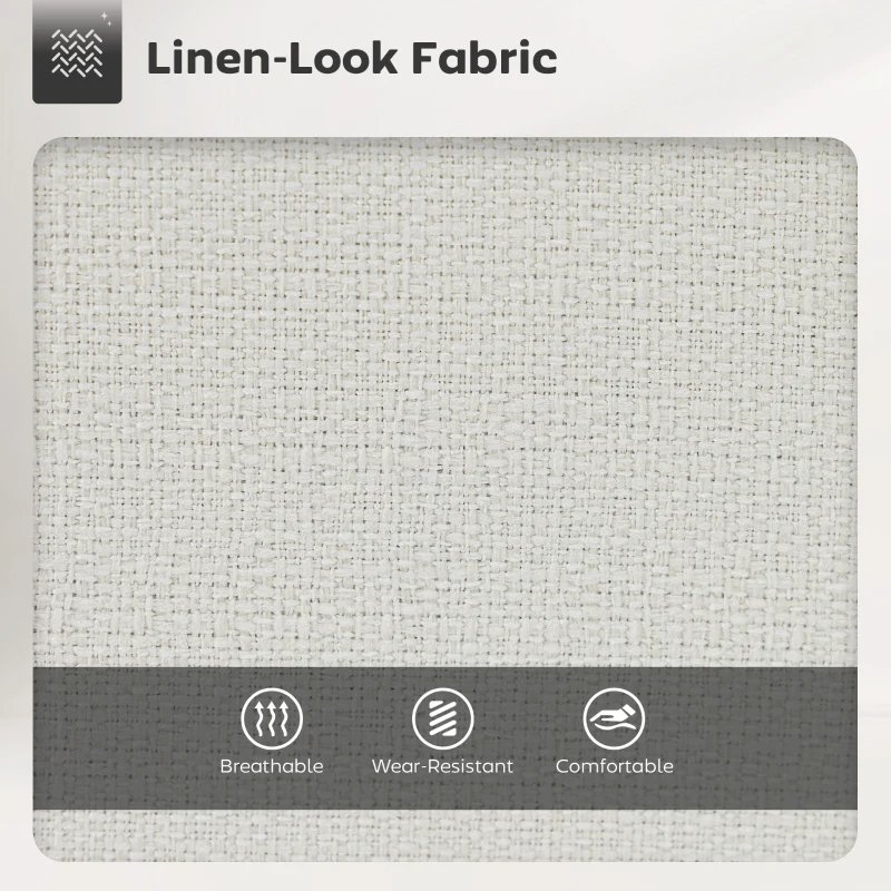 HOMCOM 26" Counter Height Barstools Set of 2, Upholstered Swivel Bar Stools with Backrests and Armrests, Cream White