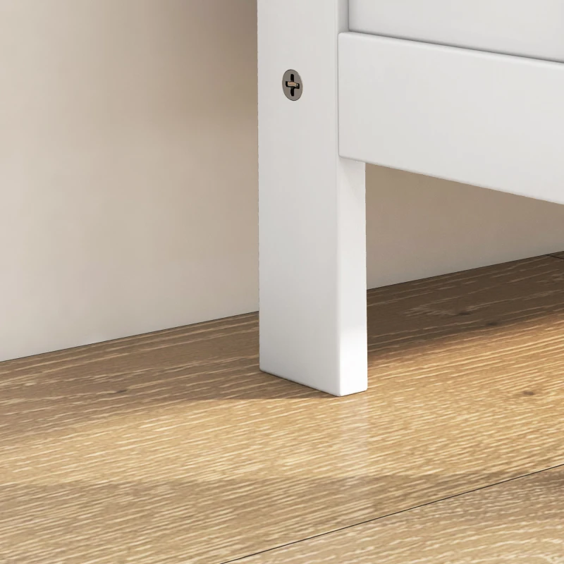 HOMCOM Modern Shoe Storage Cabinet with 3 Flip Drawers and Louvered Doors for 6 Pairs of Shoes, White