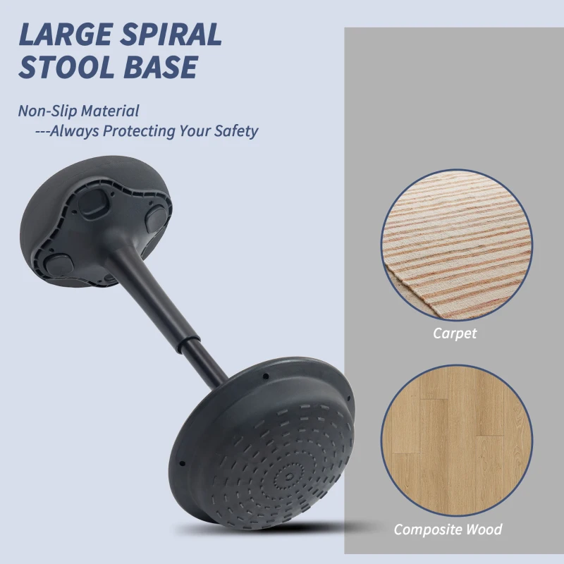 HOMCOM Swivel Standing Desk Chair, Backless Wobble Stool Chair, Adjustable Active Ergonomic Standing Stool with Rocking Motion