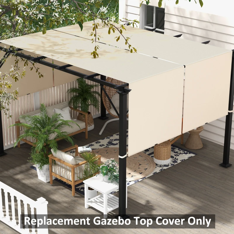 Outsunny 2 Pcs Pergola Replacement Canopy, UV Protection Pergola Shade Cover, Easy to Install, for 10 x 12ft Pergola, Khaki