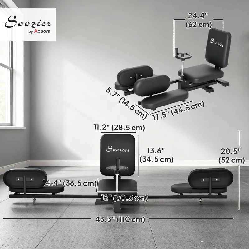 Soozier Leg Stretcher, 180° Adjustable Leg Split Machine with Handwheels, Leg Stretching Equipment for Flexibility
