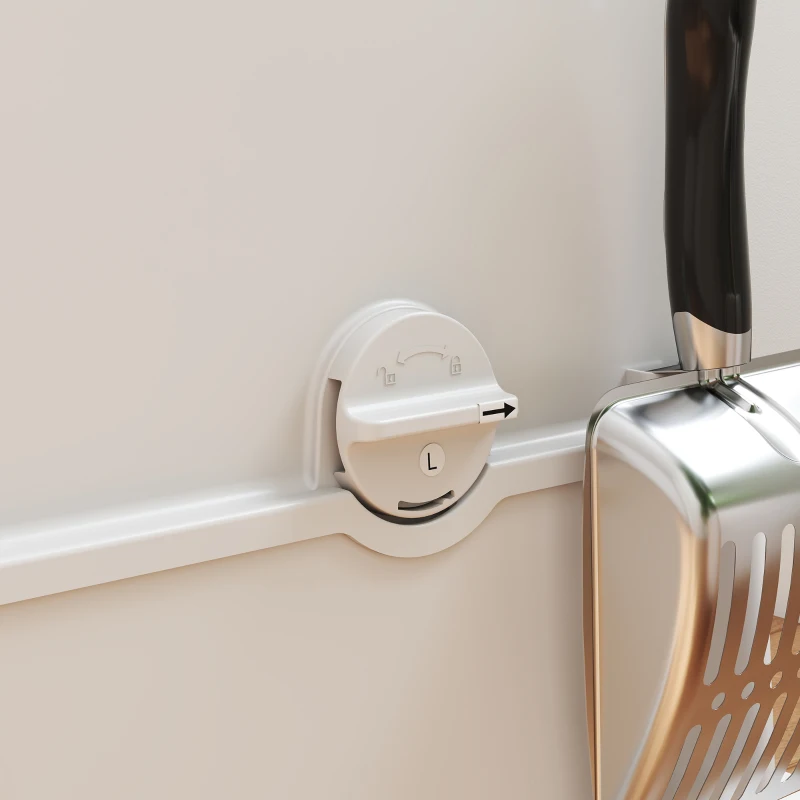 PawHut XL Stainless Steel Litter Box w/ 100° Flip Top, Scoop, Step, Top & Side Entry Enclosed Litter Box for Big Cats