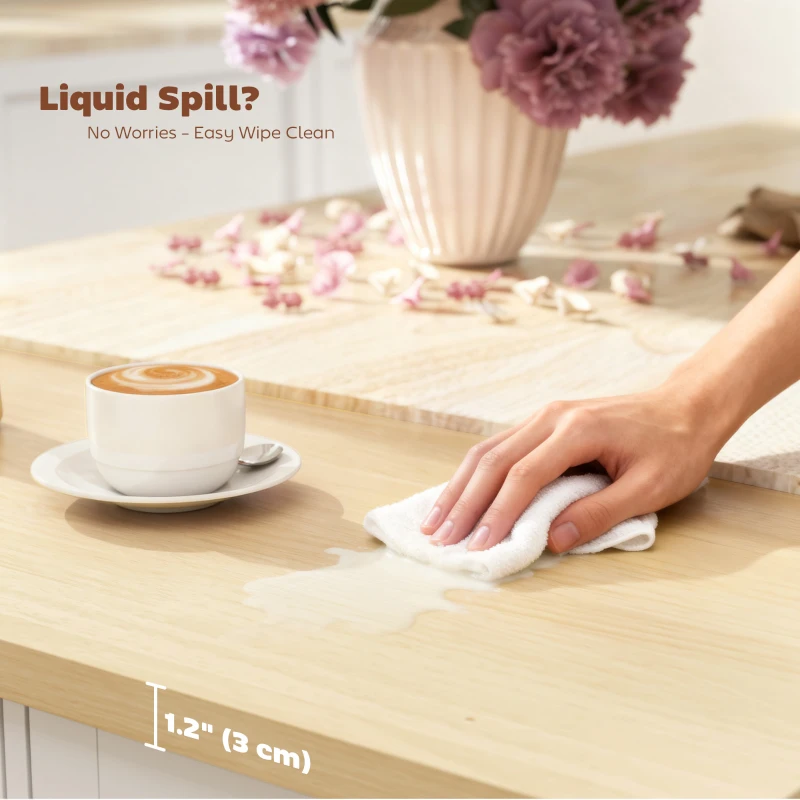 HOMCOM Kitchen Island Cart, Rolling Kitchen Island Table with Drop Leaf, Drawer, Spice and Towel Rack, White