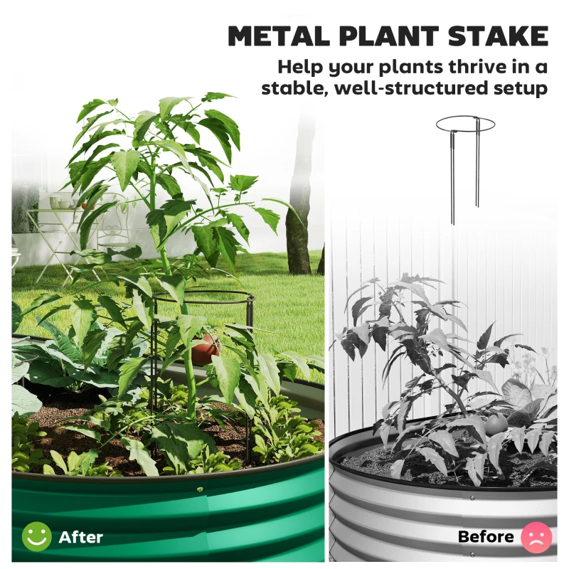 Outsunny 6' x 3' x 1' Large Outdoor Planter Box, Galvanized Raised Garden Bed with Metal Plant Stake, Green