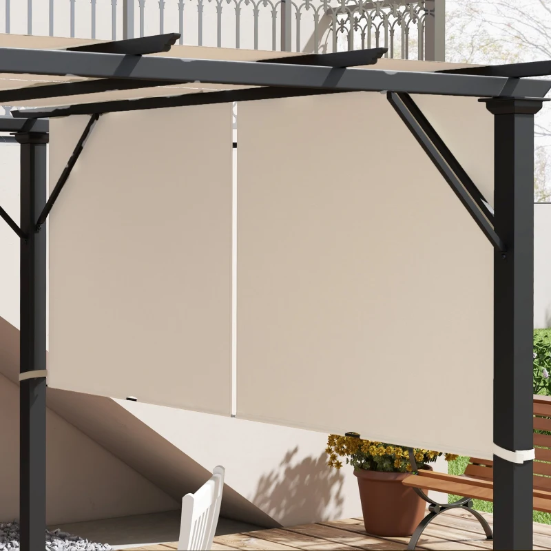 Outsunny 2 Pcs Pergola Replacement Canopy, UV Protection Pergola Shade Cover, Easy to Install, for 10 x 12ft Pergola, Khaki