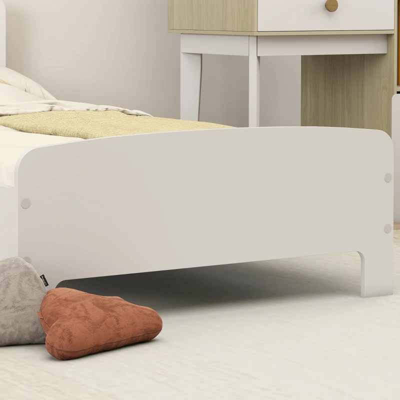 Qaba Bed Frame for Girls and Boys, Bedroom Furniture, White
