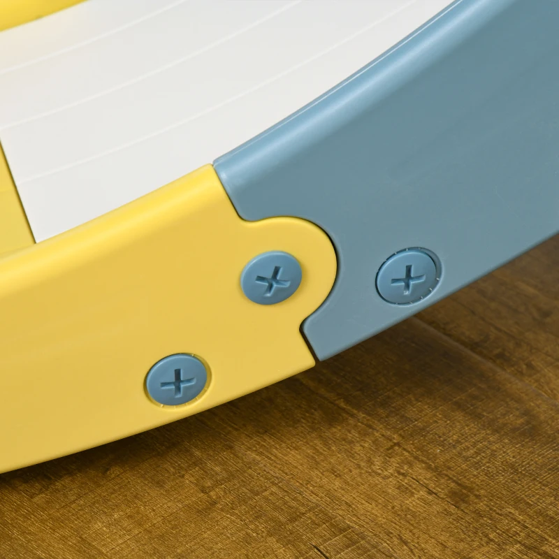 Qaba 4 in 1 Kids Slide and Swing Set with Basketball Hoop Adjustable Height Water-fillable Base Toddler Climber Playset Playground Activity Center Indoor Outdoor Exercise Toy