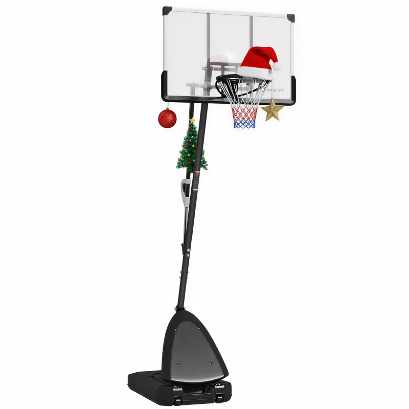 Soozier 4.9-10' Basketball Stand, Freestanding Basketball System with 44" Shatterproof Backboard, Rebound System and Wheels