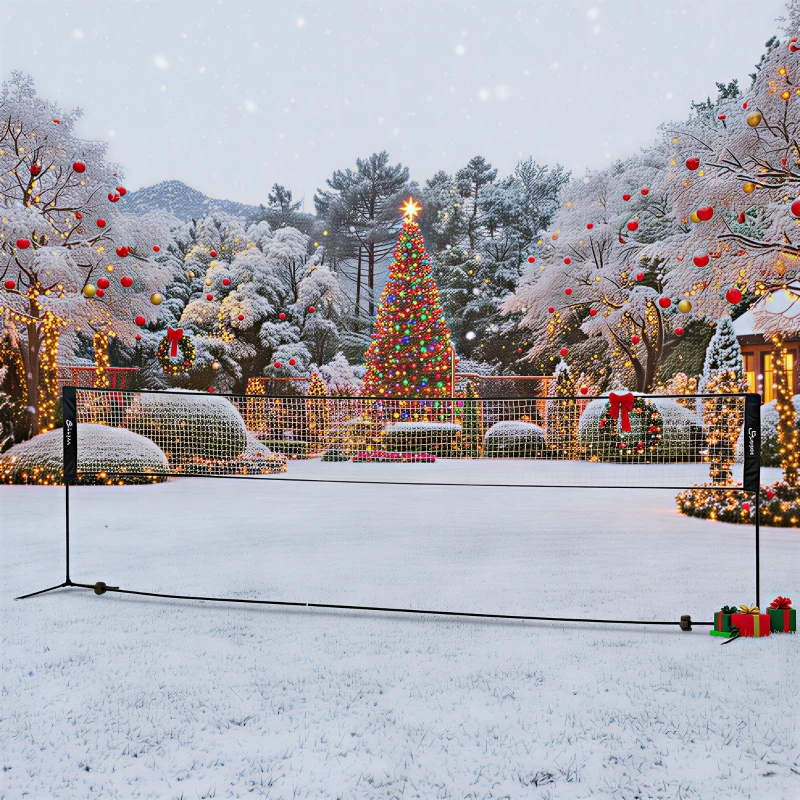 Soozier All-in-1 Badminton Set, Height Adjustable for Pickleball, Volleyball, Badminton, Backyard, Beach, Driveway Game