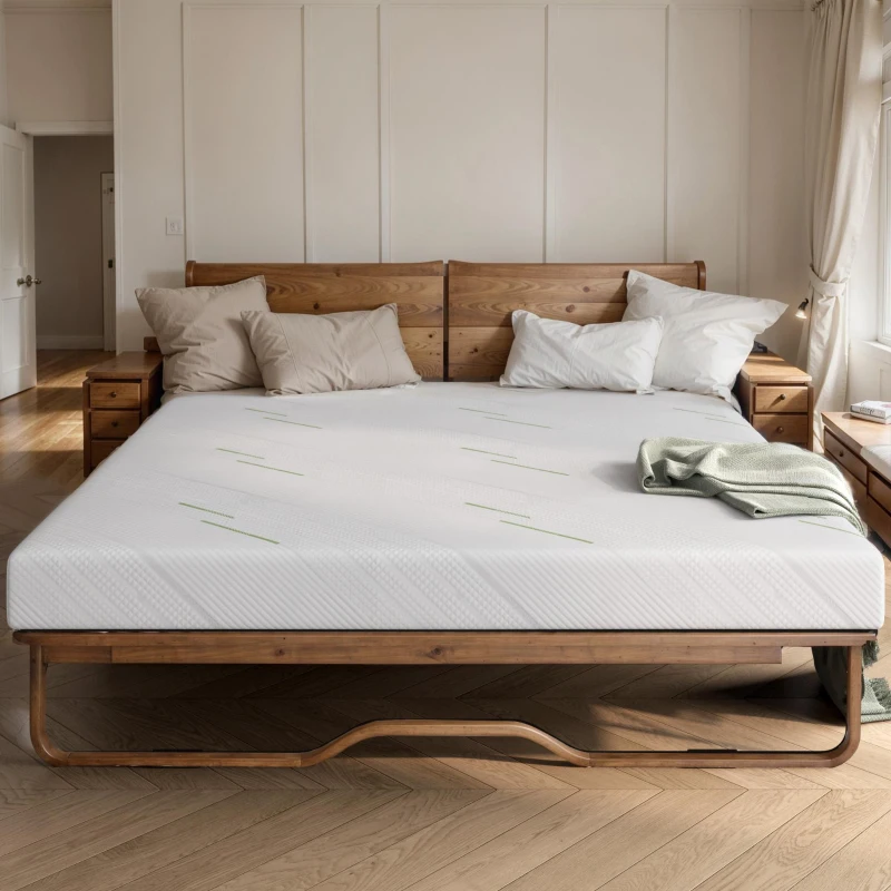 4'' Twin Sofa Mattress Cushion with 3.5'' High-Resilience Base and 0.5'' Gel Top, Mattress Pad with Knit Cover, 38'' L x 72'' W x 4'' H, White