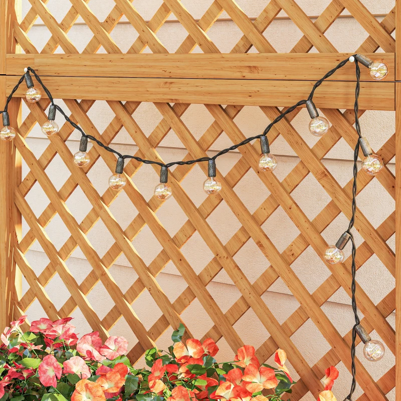 Outsunny Raised Garden Bed with Trellis, Wooden Raised Planter Box with Elevated Raised Bed, 35.4" x 17.7" x 70.9", Yellow