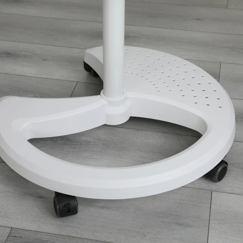 Magnetic Tempered Glass Dry Erase Board with 2 Magnets, 2 Markers & Eraser, White Panel with Locking Casters, 24" L x 24" W x 70" H, White