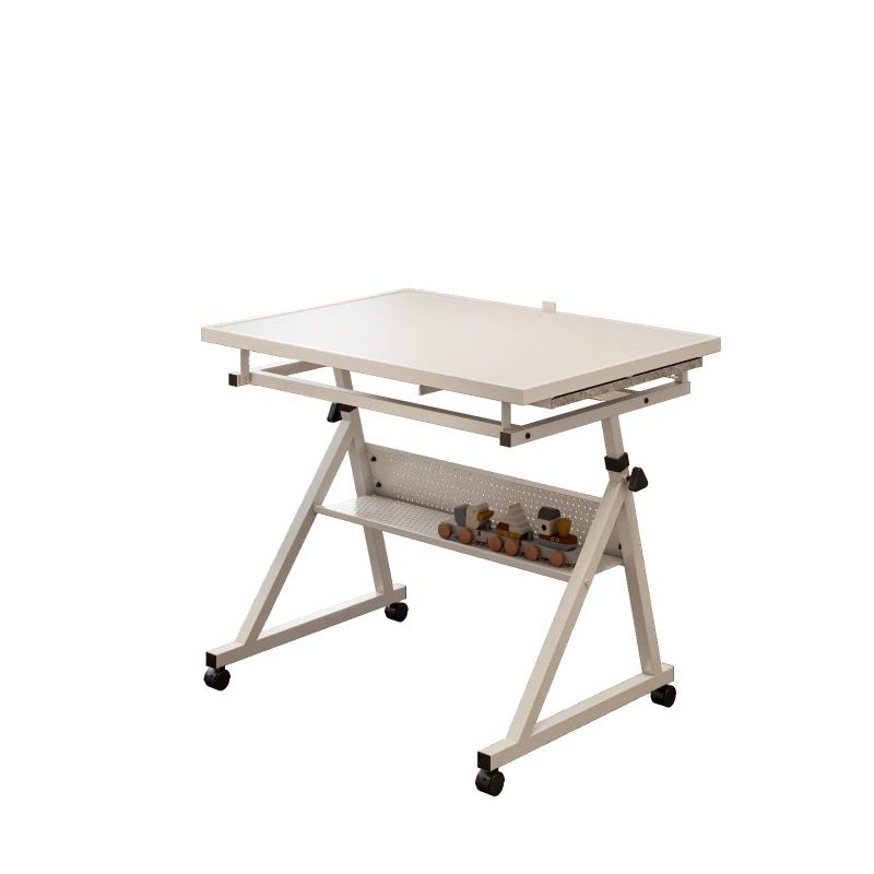 1500-Piece Jigsaw Puzzle Table with 4 Felt Storage Trays, Locking Casters, Drawing Desk with Wooden Cover, 35.5" L x 23.5" W x 29.5" H, White