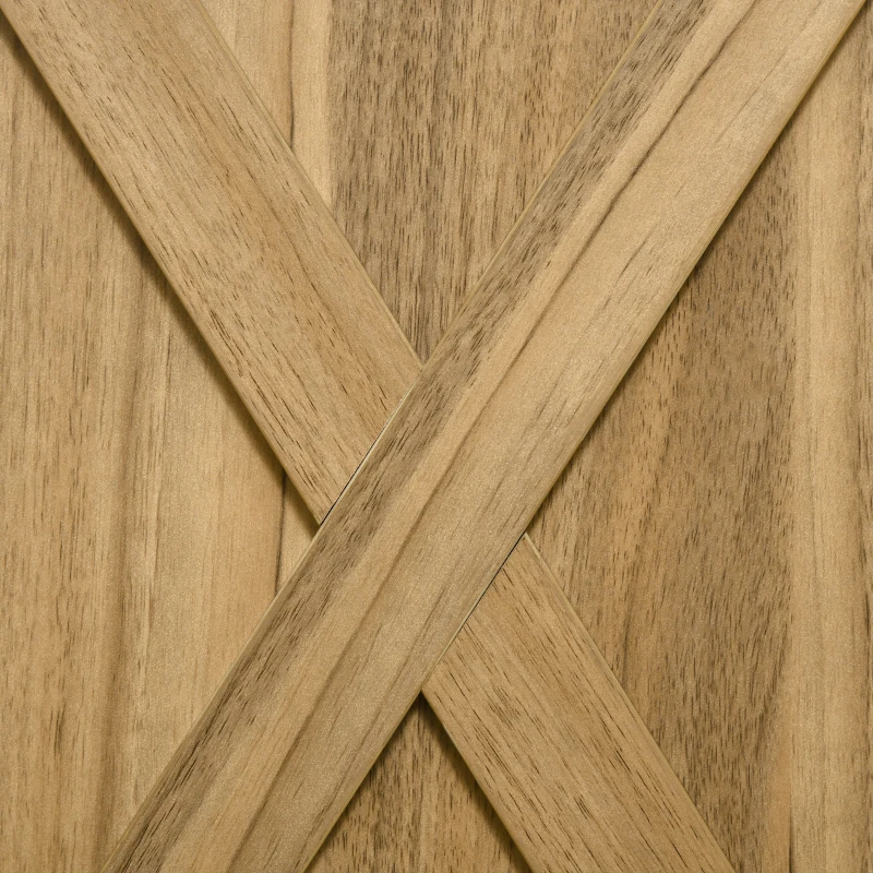 HOMCOM Farmhouse Sideboard Buffet Cabinet, Barn Door Coffee Bar Cabinet with Drawer and Adjustable Shelf for Kitchen, Living Room, Entryway, Natural Wood Effect