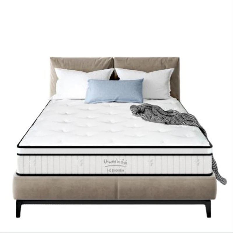 8'' Full Memory Foam Hybrid Mattress with Pocket Springs, Mattress Pad with Compressed and Vacuum-Sealed, 54'' L x 75'' W x 8'' H, White