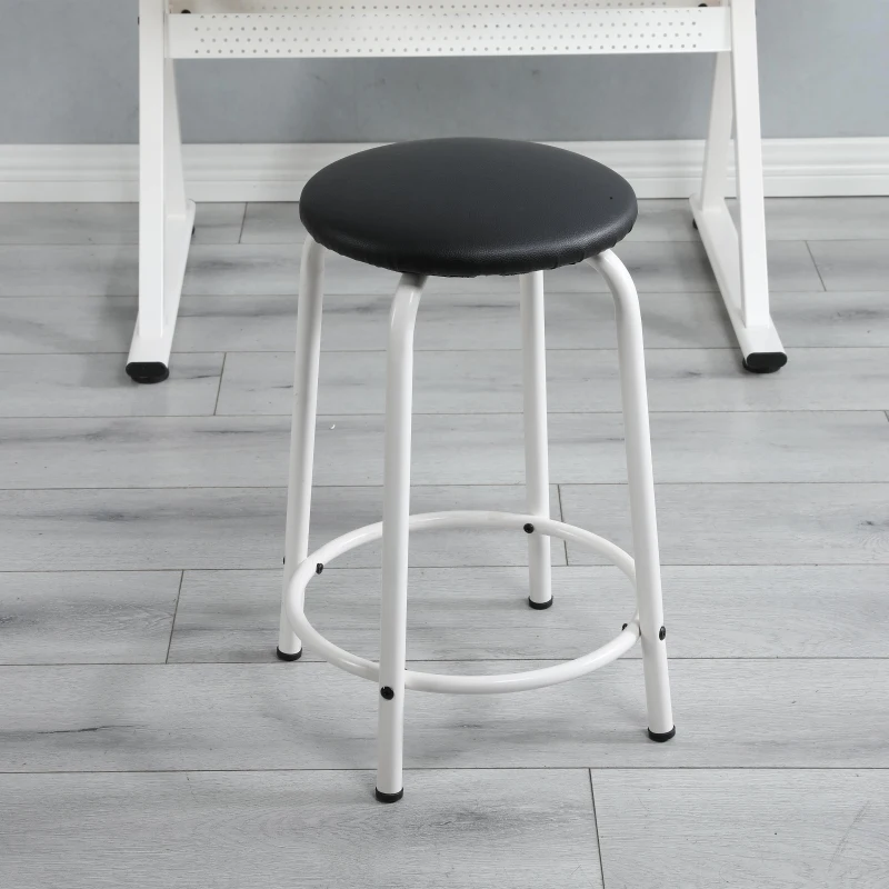 Adjustable Tempered Glass Drafting Table with 2 Metal Drawers, Chair, Powder-Coated Steel Frame Desk for Kids, 40" L x 23.5" W x 27.5" H, White